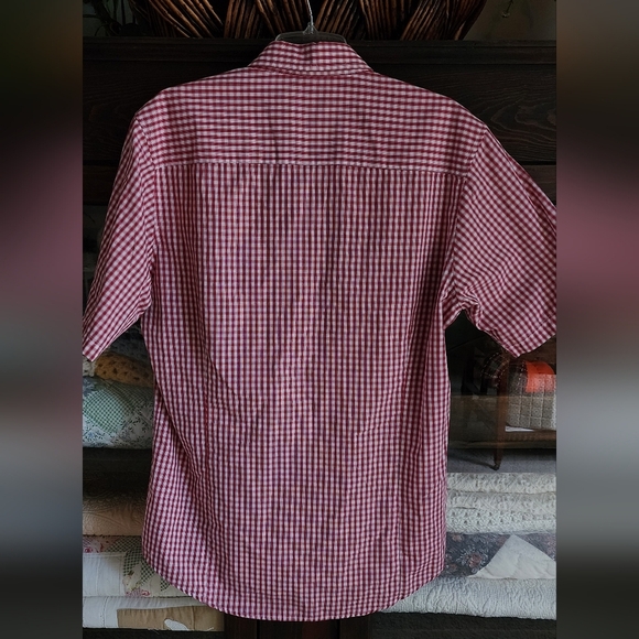 Antigua Red and White Gingham Alabama Button-Down Shirt - Picture 5 of 6